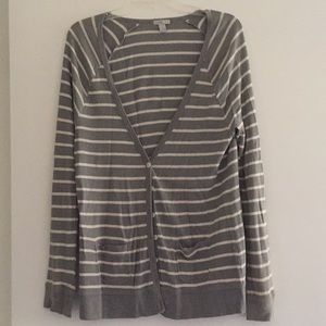2 FOR $10 - Gray striped oversized cardigan